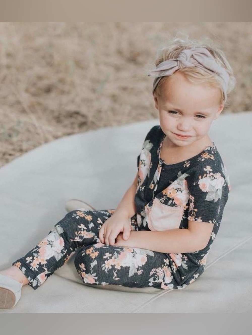Floral Pink Pocket Overalls for Kids